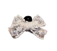 Fermaglio per capelli con perle e pizzo cavo, accessorio leggero per primavera estate
