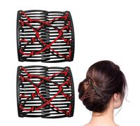 Fermaglio per Capelli Con Pettine Elastico | 2 Pezzi Pettini Magici per Capelli | Pettini per Capelli Elastici | Pettine per Capelli French per Donna | Strumento per Styling Capelli per Coda Cavallo