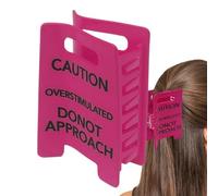 Fermaglio per capelli con scritta "Caution Overstimulated", divertente clip per capelli con impugnatura dentata, design a tenuta forte, dettagli da indossare tutti i giorni, per donne, ragazze