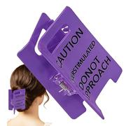 Fermaglio per capelli con scritta "Caution Overstimulated", divertente clip per capelli con impugnatura dentata, design a tenuta forte, dettagli da indossare tutti i giorni, per donne, ragazze