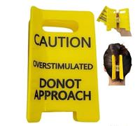Fermaglio per capelli con scritta "Caution Overstimulated Sign", con scritta "Hold on Partner Im over Stimulated", divertenti fermagli gialli per capelli spessi, un piccolo segno per dire che ti amo