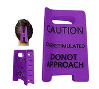Fermaglio per capelli con scritta "Caution Overstimulated Sign", Hold On Partner Im Over Stimulated, A Little Signs To Say I Love You, divertenti fermagli gialli per capelli spessi e audaci regalo per