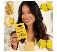 Fermaglio per capelli con scritta "Caution Overstimulated Yellow Sign", segnale di avvertimento sovrastimolato, divertente, alla moda, forte tenuta, non scivola (2 pezzi)