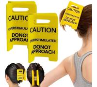 Fermaglio per capelli con segno di attenzione sovrastimolato, divertente clip gialla con scritta "Hold On I'm Over Stimulated", presa forte per capelli spessi/sottili, regalo audace per colleghi e