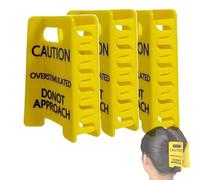Fermaglio per capelli con segno di attenzione sovrastimolato, divertente fermaglio giallo per capelli spessi, regalo per donne, amici (1 pezzo) (3 pezzi)