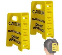 Fermaglio per capelli con segno di attenzione sovrastimolato, divertente fermaglio giallo per capelli spessi, regalo per donne, amici (1 pezzo) (2 pezzi)
