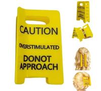 Fermaglio per capelli con segno di attenzione sovrastimolato, fermaglio per capelli giallo con scritta "Do Not Approach" (lingua italiana non garantita), regalo divertente per donne e colleghi (1)