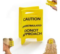 Fermaglio per capelli con segno di cautela sovrastimolato, divertente fermaglio giallo per capelli spessi, regalo per donne, amici (1 pezzo)