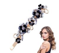 Fermaglio per capelli con strass a forma di | Fermaglio per capelli | vintage in strass, piccole clip per capelli in lega di strass, fermagli per capelli in perle di fiori, perline