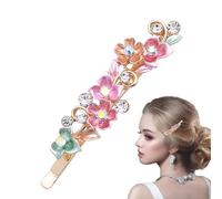 Fermaglio per capelli con strass a forma di | Fermaglio per capelli | vintage in strass, piccole clip per capelli in lega di strass, fermagli per capelli in perle di fiori, perline