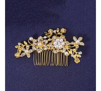 Fermaglio per capelli con strass, accessorio per capelli da donna, per feste, balli studenteschi, matrimoni, colore: oro