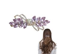 Fermaglio per capelli con strass di cristallo, squisite forcine per capelli viola a scatto, elegante chiusura francese, accessori per capelli per capelli fini e medi spessi, regalo per donne e ragazze
