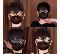 Fermaglio per capelli con strass Fiore Elegante Squisito Pigro Arricciacapelli Retrò Shinning Accessori Per Le Donne Dei Capelli Coda di Cavallo Copricapo M2T3