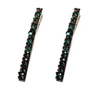 Fermaglio per capelli con strass verdi lucidi, 2 forcine per capelli, forcine per capelli, anatra, clip a coccodrillo, accessorio per capelli, per donne e ragazze