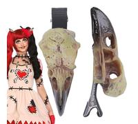 Fermaglio per capelli con teschio di animali, per Halloween, accessorio decorativo per il giorno dei morti