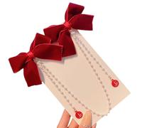 Fermaglio per capelli da bambina con doppio fiocco lungo perle nappe fermagli per capelli forcina laterale per bambini da indossare tutti i giorni