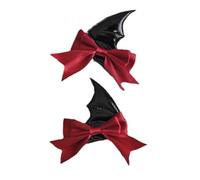 Fermaglio per capelli da diavolo per Ha110ween Punk Bowknot Bat Wing Fermagli per capelli antiscivolo per capelli laterali C0sp1ay Party Headwear 2 pezzi