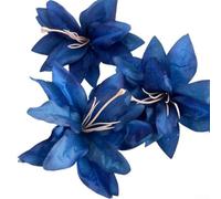 Fermaglio per capelli da donna, con fiore di orchidea e farfalla, colore rosso rosa, accessorio per l'uso quotidiano, riunioni e giochi di ruolo, copricapo in materiale compatto (blu scuro)