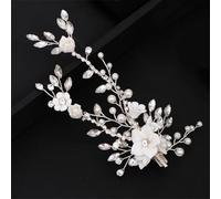 Fermaglio per capelli da donna con fiore e perle, accessori per capelli da sposa, stile 11
