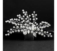 Fermaglio per capelli da donna, con fiore e perle, diademi da sposa, accessorio per matrimonio, stile 14