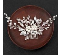 Fermaglio per capelli da donna, con fiore e perle, diademi da sposa, accessorio per matrimonio, stile 18