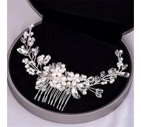 Fermaglio per capelli da donna, con fiore e perle, diademi da sposa, accessorio per matrimonio, stile 9