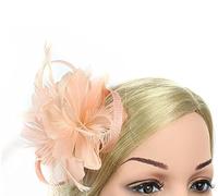 Fermaglio per capelli da donna con piuma e fiore, spilla floreale da sposa, per feste di nozze, fotografie, spettacoli