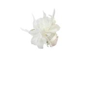 Fermaglio per capelli da donna con piuma e fiore, spilla floreale da sposa, per feste di nozze, fotografie, spettacoli