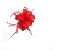 Fermaglio per capelli da donna con piuma e fiore, spilla floreale da sposa, per feste di nozze, fotografie, spettacoli