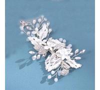 Fermaglio per capelli da donna con strass fiore fascia per capelli da sposa accessori per capelli gioielli forcina argento