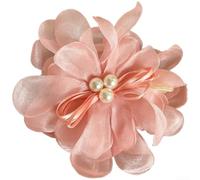 Fermaglio per capelli da donna in chiffon, stile coreano, fatto a mano, in tessuto, accessorio per capelli, presa sicura, estivo, elegante, per ragazze e signore, colore: albicocca (4334 cipria)