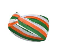 Fermaglio per capelli da donna, per il giorno di San Patrizio, fascia per capelli verde, morbida, elastica, con nodo largo, per il giorno di San Patrizio (B, 24 x 10 x 2 cm)