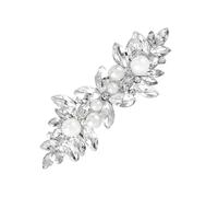 Fermaglio per capelli da matrimonio, con brillantini, in argento, con strass, per donne e riti