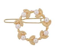 Fermaglio per capelli da ragazza con rami d'ulivo cavo, in metallo, con perle finte, accessorio alla moda