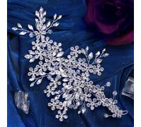 Fermaglio per capelli da sposa laterale, tiara da sposa, forcine per capelli fatte a mano con strass in lega di fiori Hp253-S