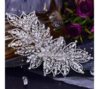 Fermaglio per capelli da sposa laterale, tiara da sposa, forcine per capelli fatte a mano con strass in lega di fiori Hp413-S