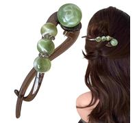 Fermaglio per capelli decorato con perle, elegante fermaglio per capelli, antiscivolo, accessorio per capelli per coda di cavallo, per donne, madri, figlie e amate, per acconciature alla