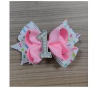 Fermaglio per capelli di compleanno per bambini con numeri di compleanno rosa clip per capelli bella ragazza fiocco clip per capelli papillon forcina accessori per la decorazione dei capelli