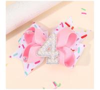Fermaglio per capelli di compleanno per bambini con numeri di compleanno rosa clip per capelli bella ragazza fiocco clip per capelli papillon forcina accessori per la decorazione dei capelli