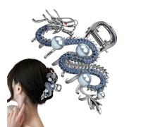 Fermaglio Per Capelli Drago - Forcina In Metallo Da 7 Cm, Disegno Zodiaco, Elegante Pinza Per CapelliCon Perla | Eleganti Per CapelliDi Drago Per Compleanno, Regalo Per La Festa Della Mamm