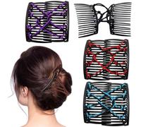 Fermaglio per capelli elastico, pettine magico per capelli, pettine elastico multifunzionale, pettini elastici retrò, comodi fermagli per capelli magici per donne e ragazze (4 pezzi)