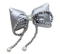 Fermaglio per capelli elegante decorazione moda strass forcina per capelli con fiocco in tessuto abbellimento