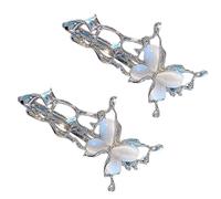 Fermaglio per capelli estetico a forma di farfalla in metallo confortevole con pietre occhio di gatto uniche per occasioni speciali copricapo da donna