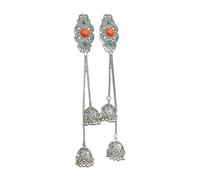 Fermaglio per capelli fatto a mano in stile mongolo, in lega, ornamento con strass vintage, per donne che cercano un fascino unico