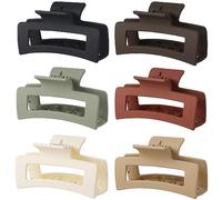 Fermaglio per capelli, fermagli per capelli medi da 3,5 pollici, confezione da 6 per donna - Accessori per capelli marroni