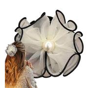 Fermaglio per capelli fiore per capelli, fermaglio per capelli fiore - Fermaglio per capelli coreano perla | Elastico per capelli coda di cavallo fatata, fermaglio per capelli antiscivolo, fermagli