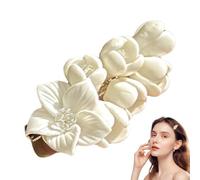 Fermaglio per capelli floreale bianco, forcina per fiori da donna,Copricapo floreale decorativo souvenir del Festival di Natale | Copricapo floreale decorativo di lusso leggero per ragazze