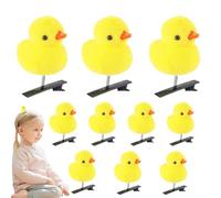 Fermaglio per capelli gialli - Set di forcine per capelli in peluche a forma di anatra gialla | 10 pezzi di forcine per capelli in morbido giallo anatra per bambini, ragazze, donne, testa