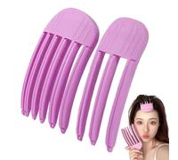 Fermaglio per capelli gonfio per capelli, non lascia traccia, dentini, con teschio alto, forcina fissa sulla fronte | ABS - PC, 2 fermagli per capelli senza tracce per acconciature senza danni ai