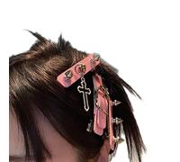 Fermaglio per capelli gotico con rivetto/cuore/catena, per Halloween, per donne e ragazze, per scattare foto